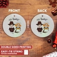 thumbnail image 3 of 3drose, Happy Thanksgiving Cute Boy and Girl Pilgrim, Circle Porcelain Ornament, 3 of 7
