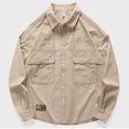 thumbnail image 4 of Tawop Long Sleeve Shirts for Men Vintage Casual Shirts Pocket Button-Up Shirts ,Size XL, 4 of 9