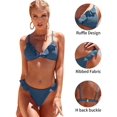 thumbnail image 5 of Attraco Women's Ruffles Two Piece Bikini Set Halter Neck Padded Triangle Bikini, 5 of 7