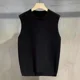 thumbnail image 2 of Chaleco de cuello redondo negro para hombre de negocios, chaleco sin mangas con cuello redondo, suéteres de punto para hombres, prendas de punto vintage Y2k baratas, 2 of 4