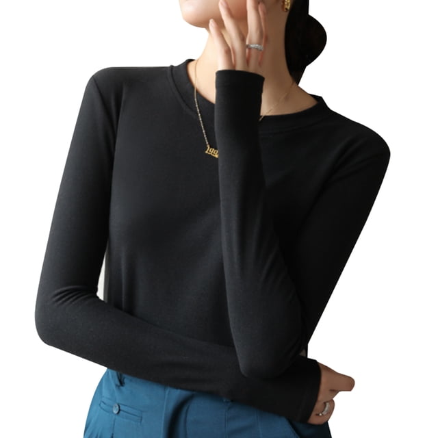 Camisetas de mujer Camisetas de manga larga con cuello redondo Camisetas básicas Blusa Zhivalor BST2001314-3