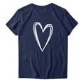 thumbnail image 4 of Meichang T-Shirts pour Femmes T-Shirts de la Saint-Valentin T-Shirts Graphiques Cœur T-Shirts de Vacances Hauts de la Saint-Valentin Manches Courtes Col Rond Blouses, 4 of 5