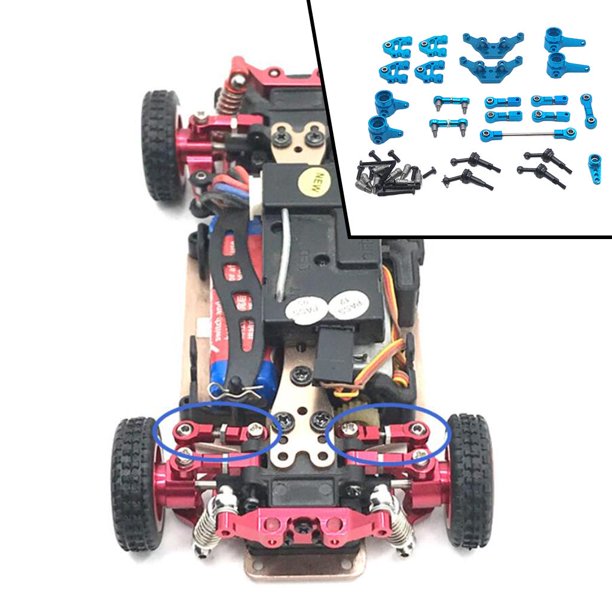 Completo de actualización RC CUTICAT Brazo oscilante inferior superior para vehículos Wltoys K979 K989 accesorio DIY Azul Piezas de actualización de coche RC