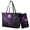 Black-Purple Skull, variant on TSOVTHRID Skull Cherry Blossom Print Handbag and Wallet Set Womens Top Handle Handbag Satchel with Matching Wristlet Wallet Waterproof Leather Pink Tote Bag Shoulder Bag