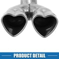 thumbnail image 6 of Unique Bargains Car Dual Exhaust Tip Pipe Heart Shaped Applicable Diameter 2.5" Exhaust Pipes Bolt-On Metal Silver Tone, 6 of 7