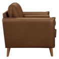 thumbnail image 5 of Loveseat Sofa, Brown, Faux Leather, Living Room Lounge Cafe Lobby Hospitality Restaurant, Modern Contemporary, HB37341, 5 of 9