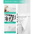 thumbnail image 3 of No Hook Shower Curtain with Snap in Liner, Boho Hand Painting Retro Flower Geometic Pattern Hotel Shower Curtains for Bathroom, Washable Shower Curtain Liner Set with Mesh Top Window, 60"x72", 3 of 6