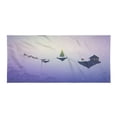 thumbnail image 1 of Christmas Gym Towel, Santa Claus Leaving His House to Sleigh Along Deers Pine Tree New Year Joy, One-Sided Quick Dry Microfiber for Beach Fitness & Swimming, 60" x 30", Blue Violet, by Ambesonne, 1 of 2