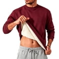 thumbnail image 3 of Chiccall Mens Fleece Sweatshirts Crewneck Long Sleeve Solid Pullover Tops Fall Winter Warm Comfy Casual Loose Fit Sweatshirts, 3 of 5
