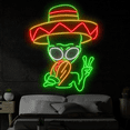 thumbnail image 3 of Craftnamesign Alien Eating Tacos Neon Sign, Cinco De Mayo Wall Art, Tacos Wall Art, 3 of 5