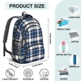 thumbnail image 5 of Blue and White Checkered Pattern Backpack for School, Cute School Bag with Adjustable Shoulder Straps and Padded Back, 16.9"x12.6"x5.9", 5 of 5
