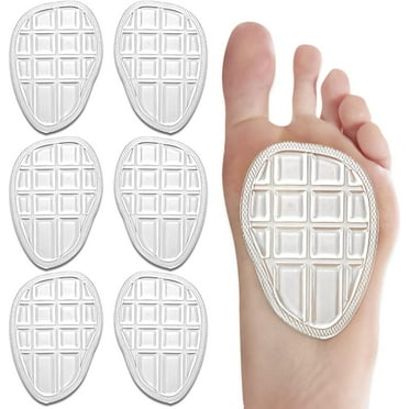 Svowin Ball of Foot Cushions, Metatarsal Pads, Forefoot Pads, Anti Slip Shoe Inserts for Open Toe Shoe, Shoe Pads Heel Pads for Stop Feet from Sliding Forward- 3 Pairs (Clear)