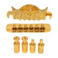 thumbnail image 1 of Guitar Bridge Tailpiece Roller Saddle Height Adjustable Beautiful Gold Roller Saddle Bridge Tailpiece, 1 of 14