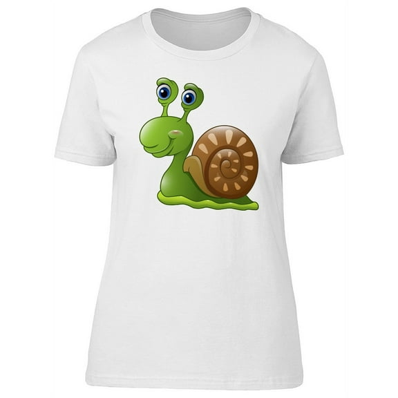 Cool Happy Snail Cartoon T-Shirt Women -Image by Shutterstock, Female x-Large