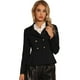 thumbnail image 1 of Chaqueta Peplum Steampunk para Mujer Chaqueta Informal con Solapa y Doble Botonadura Blazer para oficina Negro S, 1 of 6