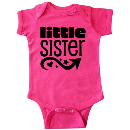 

Inktastic Little Sister- arrow stars hearts Gift Baby Girl Bodysuit