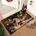 thumbnail image 6 of Christmas Welcome Mat Polyester, Non-Slip Floor Rug for Entryway Bathroom Kitchen, Holiday Themed Doormat with Santa and Tree Design(B), 6 of 6