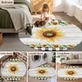 thumbnail image 5 of Large Round Rug 8Ft Washable Non-Slip, Sunflower Circle Area Rugs for Living Room Bedroom, Yellow Floral Summer Botanical Wooden Checkered Indoor Floor Mats Carpet Runner for Home Decor, 5 of 8