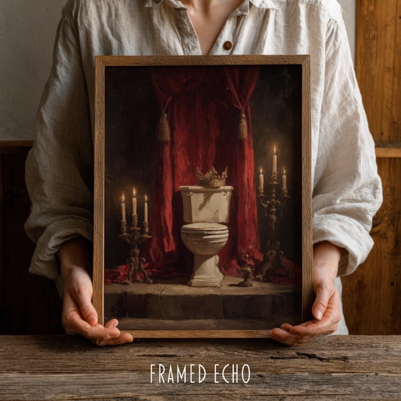 Bathroom Art Print: Royal Throne On Tet UNFRAMED Poster, Wall Art for Decor, Present, 8x12