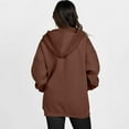 thumbnail image 5 of Brglopf Womens Zip Up Hoodies Oversized Sweatshirt Long Sleeve Fleece Jackets Coat Workout Y2K Fall Trendy Outwear with Pockets(Coffee,S), 5 of 7