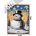 thumbnail image 5 of Winter Snowman Rustic Farmhouse Aluminum Sign Christmas Wall Art Outdoor Christmas Yard Sign Shabby Chic Country Xmas Wall Decor for Bedroom Living Room 12x16 inches, 5 of 6