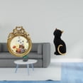 thumbnail image 2 of Marco de fotos redondo decorativo de resina ornamentada, estilo vintage, con estatua de gato. Figura de escritorio de material resistente hecho a mano, 2 of 8