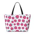 thumbnail image 2 of Xecao Hand Drawn Strawberry for versatile beach bag for women includes zipper pockets and waterproof material, ideal for vacations and adventures., 2 of 7
