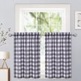thumbnail image 3 of 2 Pcs Buffalo Plaid Tier Curtain, Gingham Rod Pocket Print Checkered Small Curtain, 3 of 7