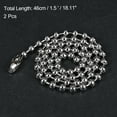 thumbnail image 2 of Uxcell 18" Long 0.18" Diameter Beaded Link Pull Chain Extension 304 Stainless Steel Silver Tone 2pcs, 2 of 5
