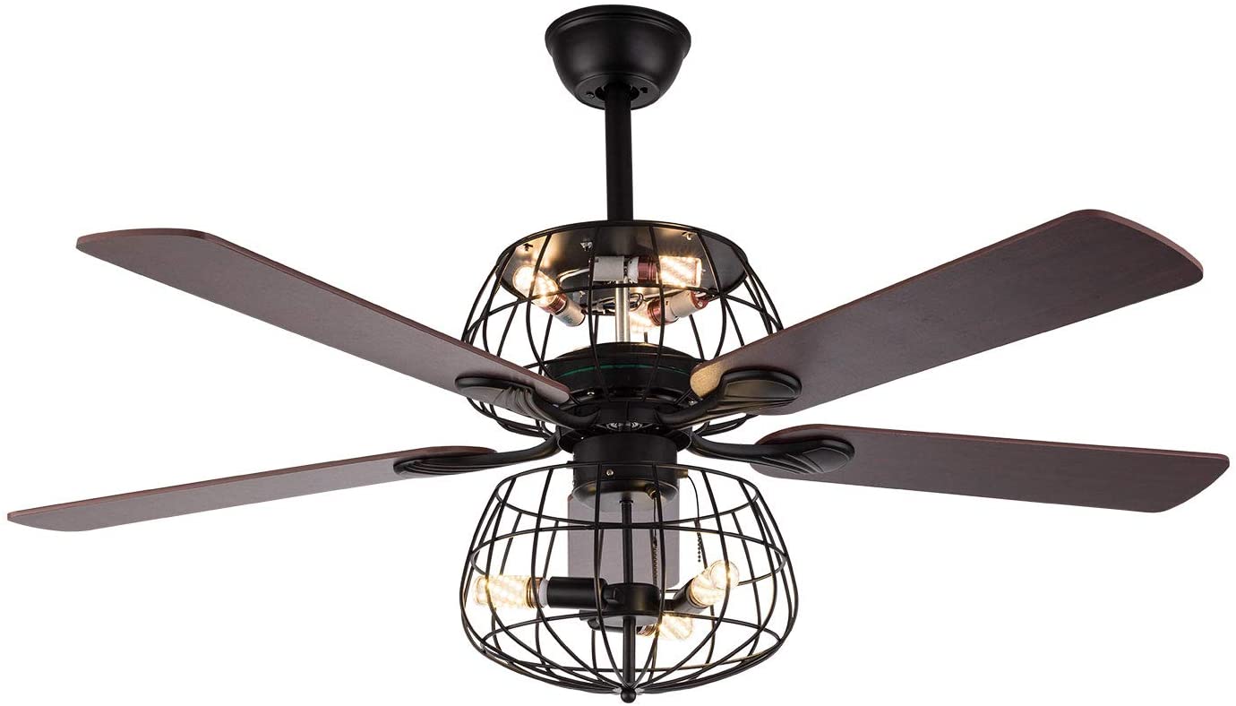 52 inch black only ceiling fan light