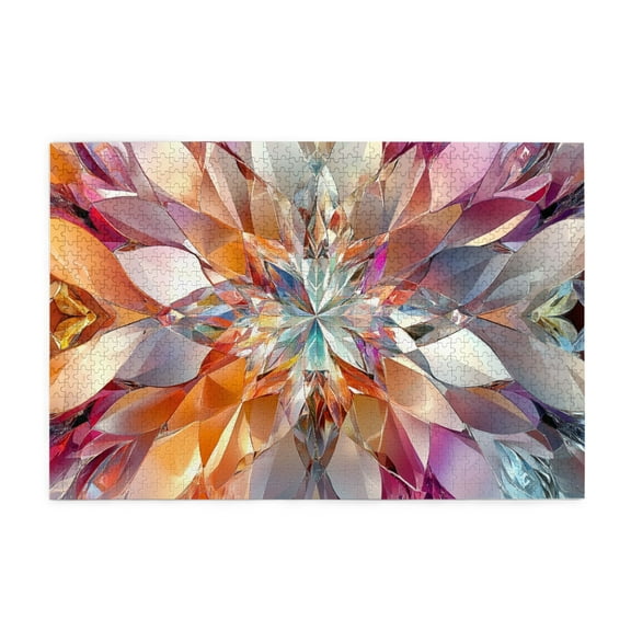 1000 PCS Glass Kaleidoscope puzzles for adults 1000 pieces,Stunningly Vibrant Colors,Great for Relaxation and Display for Puzzle Enthusiast,Clssic Wooden jigsaw,Gift Suitable Family Friends