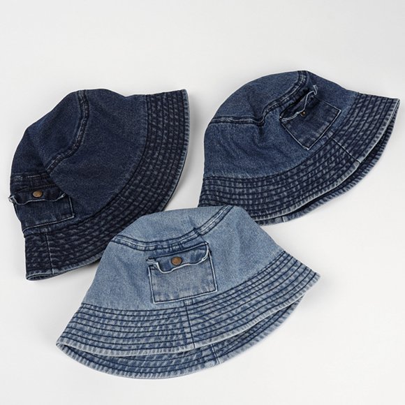 Chapeau de Soleil en Denim Plat Léger avec Poche pour la Vie Quotidienne