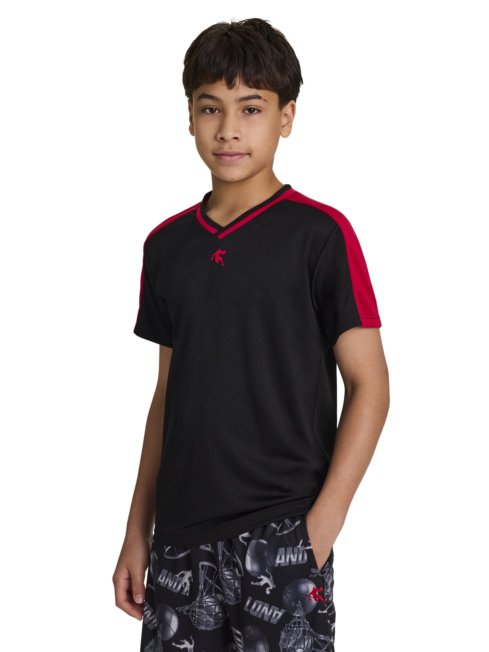 AND1 Boy's Athletic Motion Performance Short Sleeve T-Shirt, Sizes 4-18
