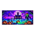 thumbnail image 2 of Large Halloween Garage Door Backdrop Pumpkin Bat Moon Print Front Yard Halloween Outdoor Decorations Seasonal Decor Curtain, 2 of 3