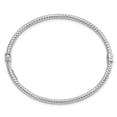 thumbnail image 2 of Auriga Fine Jewelry 925 Sterling Silver Rhodium Plated Polish/Textured 3mm Hinged Bangle 7inch for Women, 2 of 5