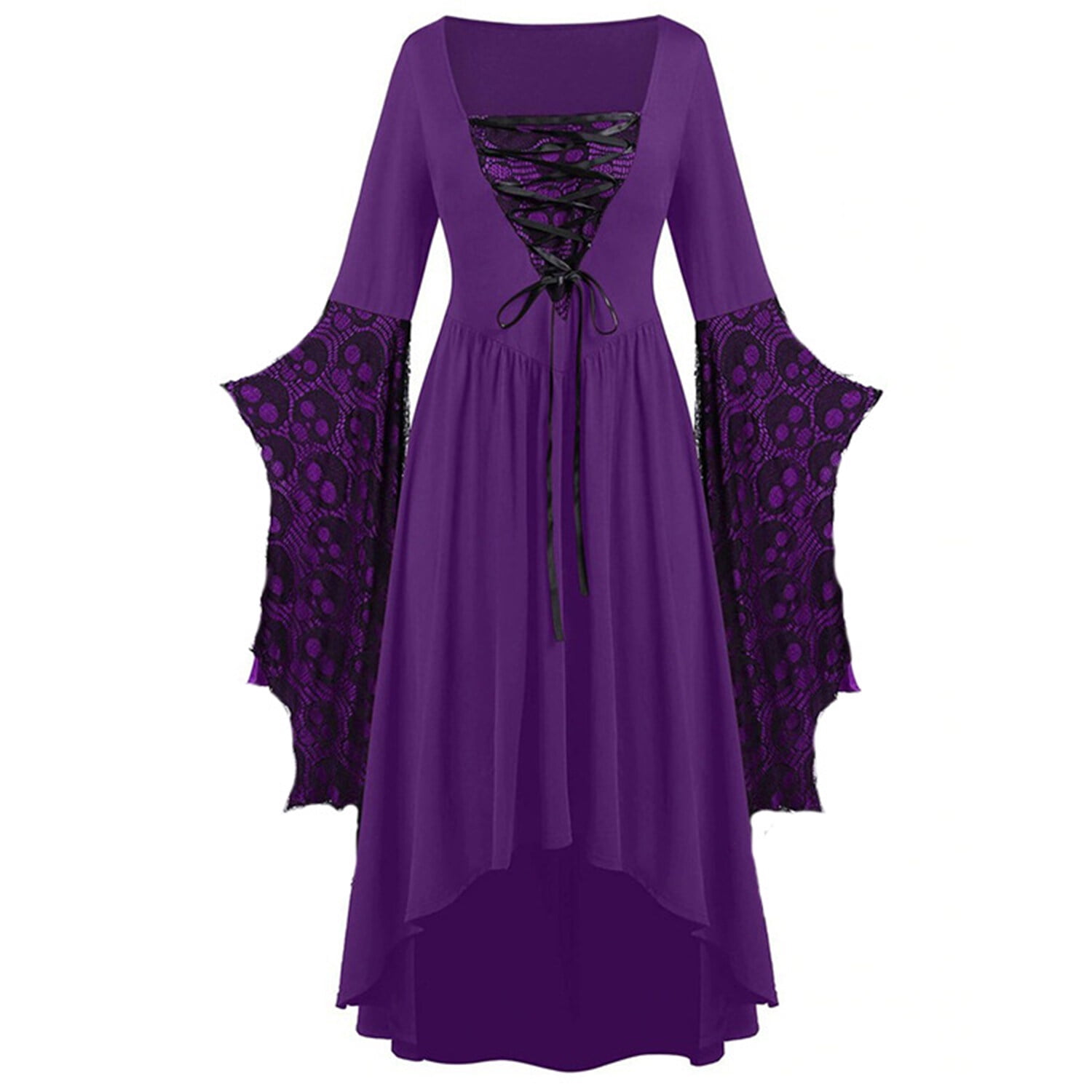 Renaissance Dress Women Retro Medieval Dresses Halloween Essential Plus