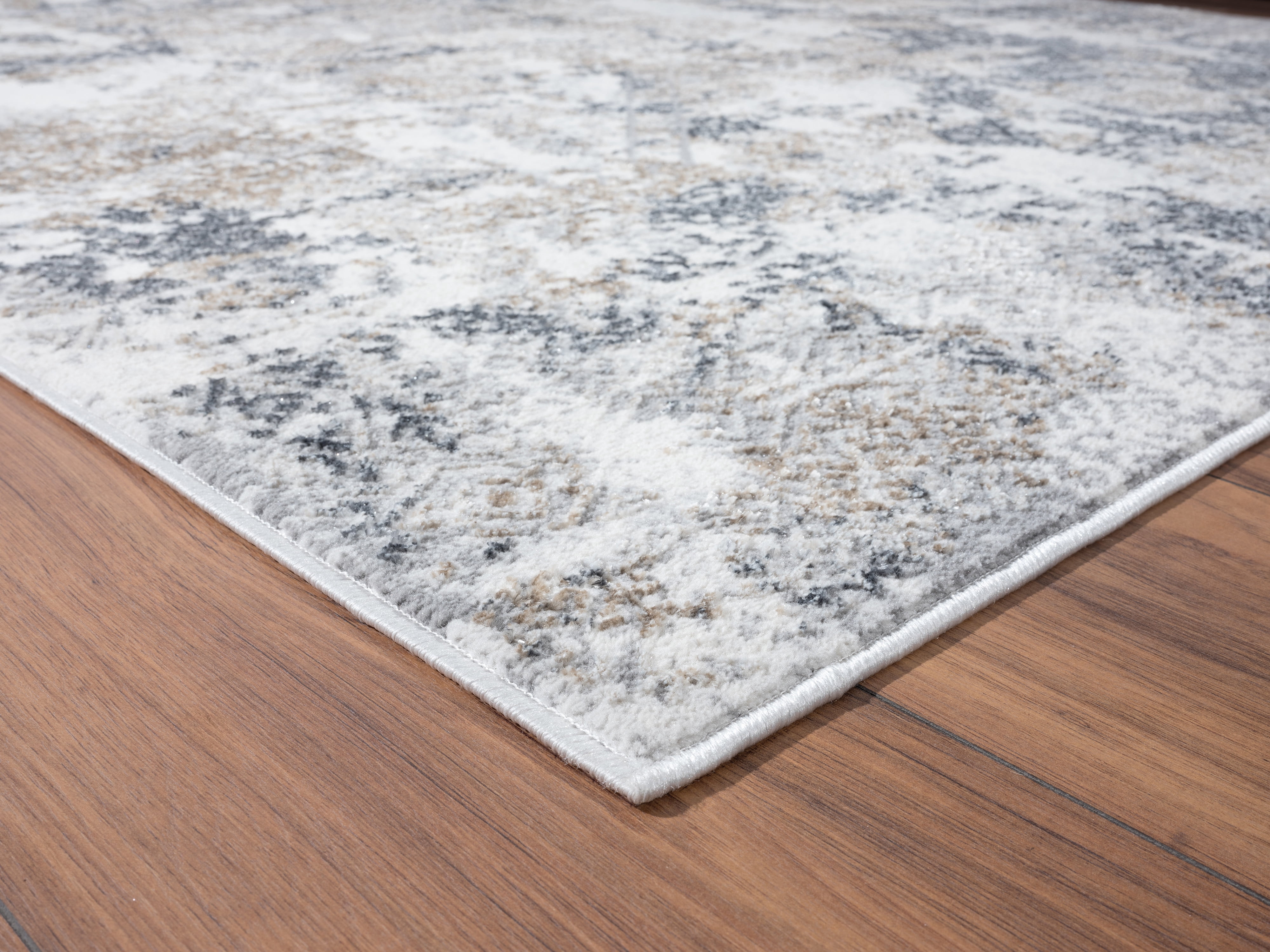 United Weavers of America Symphony Circle Abstract Modern Runner Rug, Beige