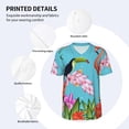 thumbnail image 3 of Vsdgher Tropical Jungle Flamingo Mens T-Shirts Baseball Vintage Fashionable Lightweight Casual Crew Neck Slim Fit with Long Sleeves-3X-Large, 3 of 7