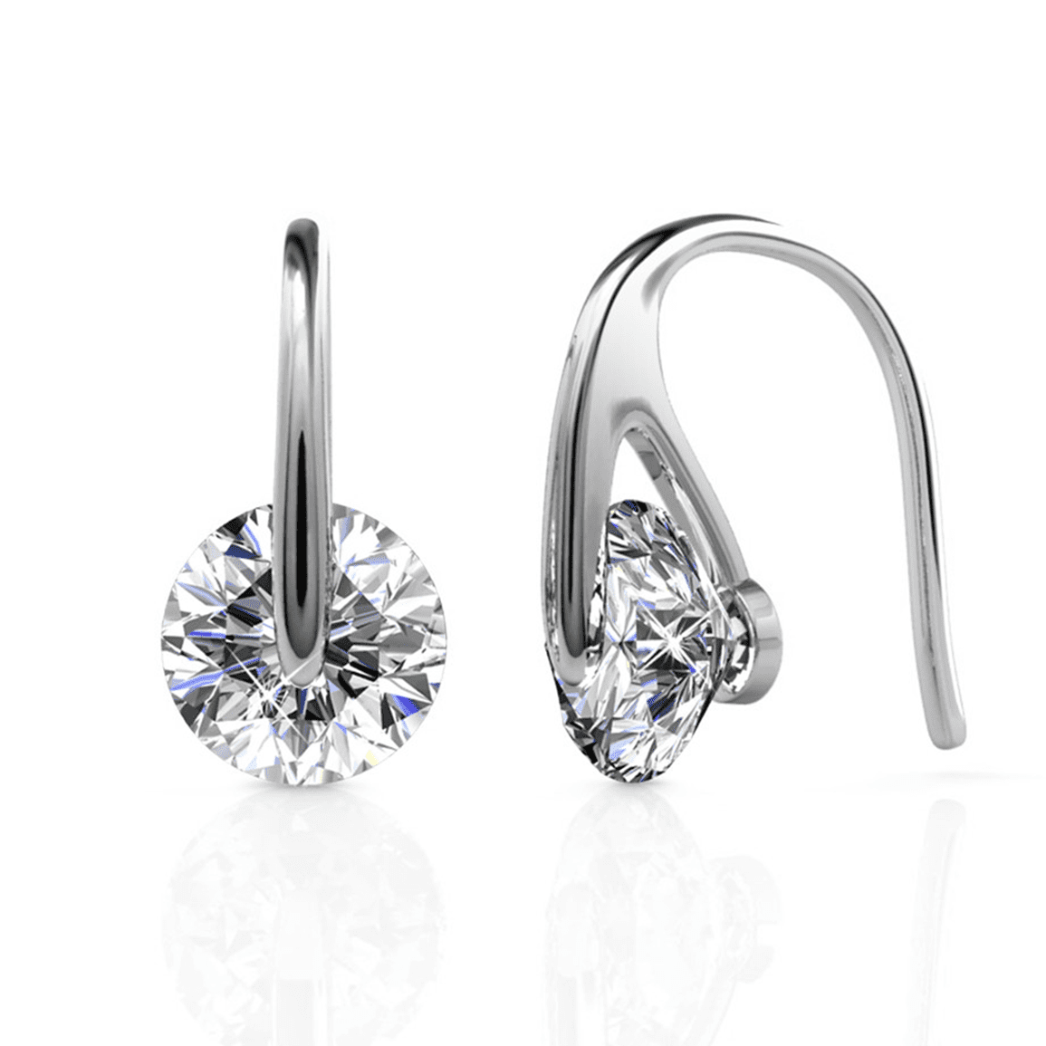 Cate & Chloe Mckayla 18k White Gold Plated Silver Jewelry Set with Swarovski Crystals Gift for Women