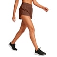 thumbnail image 5 of longantii Womens Athletic Shorts Quick Dry High Waisted Yoga Running Shorts Relaxed Fit Mesh Liner Dolphin Shorts with Pockets Brown XL, 5 of 5