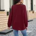 thumbnail image 5 of VBVC No Boundarie Women's V-Neck Slimming Sweatshirts,Long Sleeve Pullover Tops For Women,Ladies' Pluz Size Fit Shirts,Wine,Size XXL, 5 of 8