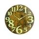 Horloge Murale Lumineuse à Faible Bruit Veilleuses en Bois de Style Rustique Circulaire pour la Cuisine de l'Hôtel Décoration Intérieure de Chambre à Coucher Extérieure StyleF – image 4 sur 7