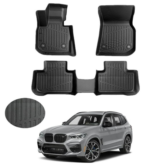 Canvcle Floor Mats for 2018-2024 BMW X3/2019-2024 BMW X4, Custom Fit for BMW X3 Accessories, 3D TPE All Weather Car Mats Heavy-Duty Floor Liners (Fit All Models)