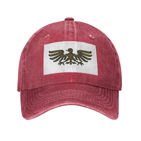 DouZhe Adjustable Washed Cotton Baseball Cap - Eagle Mayan Symbol Prints Vintage Dad Hat Unisex Sports Caps (Red)