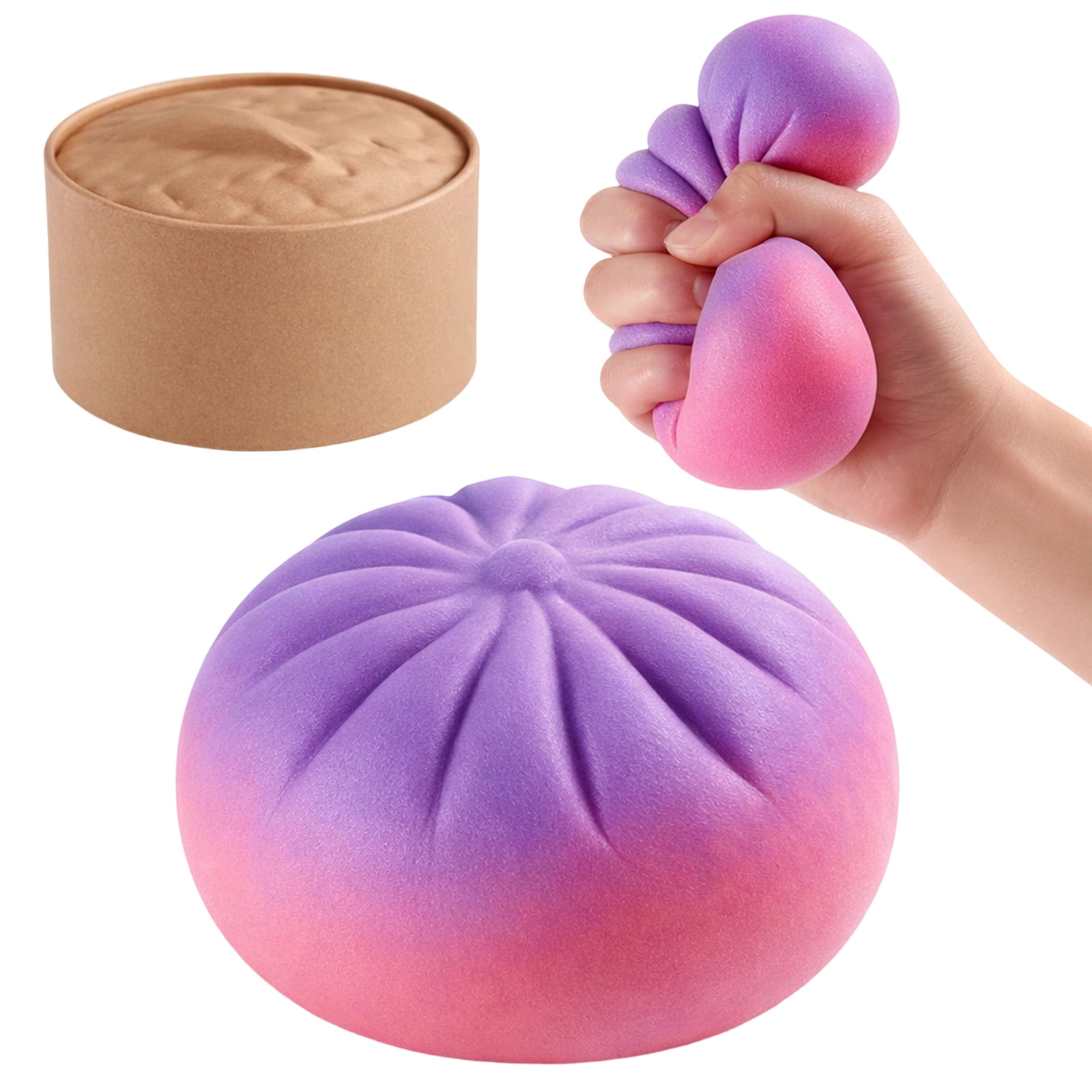 10Pcs Colorful Dumpling Squishy, Cute Squishy Dumpling Large with Steamer, Squishy Dumpling Doll with Cute Expressions, Silicone Bun Sensory Fidget Dolls, Hand Pinching Decompression Dolls