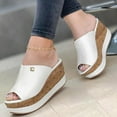 thumbnail image 2 of Ketyyh-chn99 Sandals Women Comfortable Slip on Shoes Slippers Women's Wedge Sandals Platform Sandals Strap Sandals White,9, 2 of 5