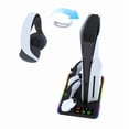 thumbnail image 4 of New PS5 Slim Multifunctional Cooling Stand with RGB Lights - 3-in-1 Dual DualSense Charger + Headphone Hook, Quiet Fans, Anti-Slip Base, Overcharge Protection | PS5 Slim Accessories, 4 of 6