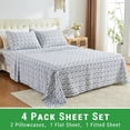 thumbnail image 3 of PC Deep Pocket Queen Sheet Set Fit Breathable Microfiber Soft Queen Size Sheet Set Hotel Style Bed Sheet Set for Women Men Flower, 3 of 9