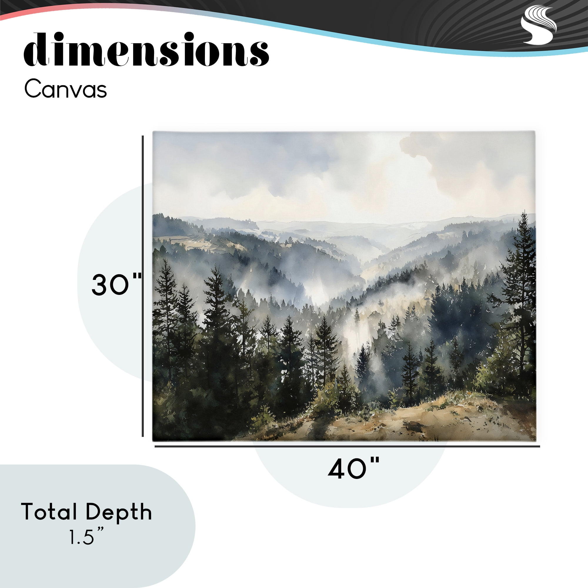 Stupell Industries Misty Tree Tops Vista Canvas Wall Art, design by Franklyn Gregory