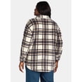 thumbnail image 4 of Terra & Sky Women's Plus Size Faux Shearling Shacket, Sizes 0X-5X, 4 of 5